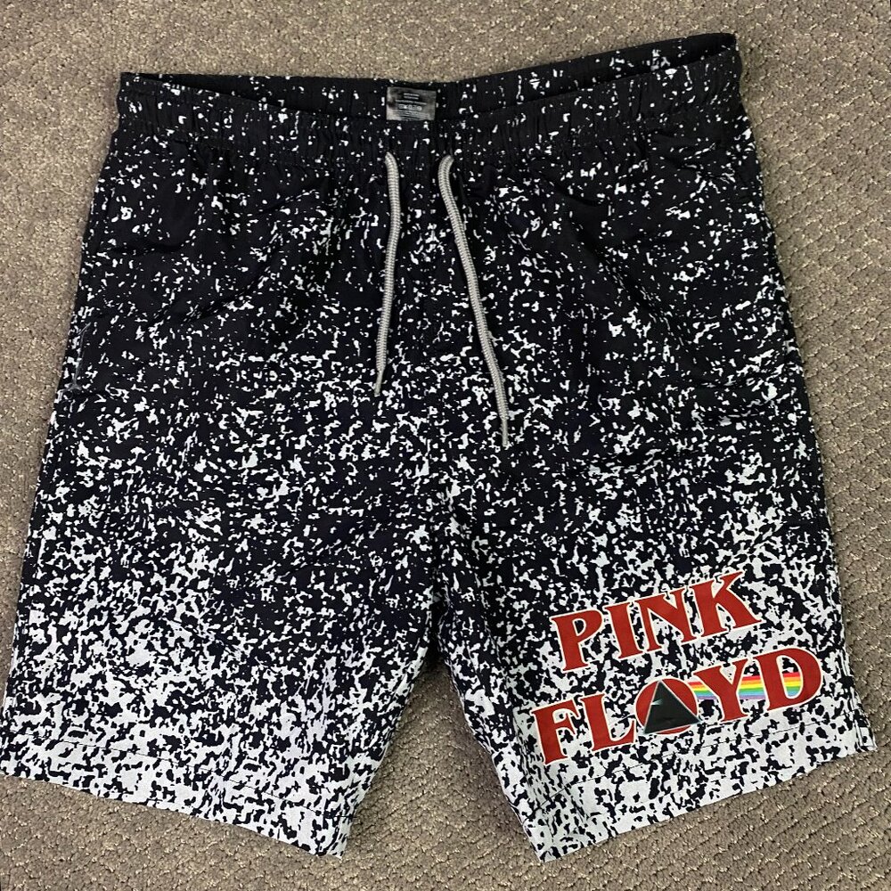 Pink Floyd Board Shorts Mens Medium Swim Trunks Dark Side Of The Moon Mesh Lined